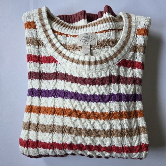 St. John's Bay Multicolor Striped Sweater - Picture 3 of 9